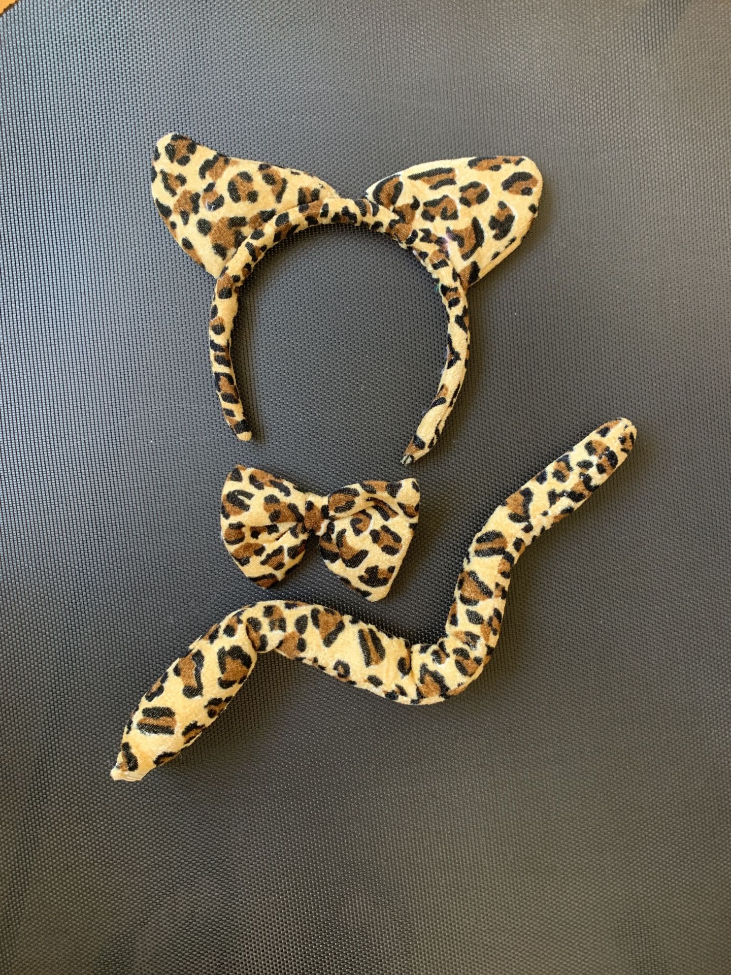 Leopard Cat Ears and Tail and Bow Tie Halloween Costume