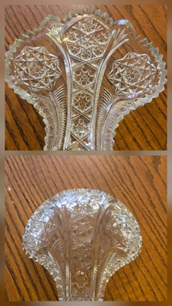 American Brilliant Cut Crystal Glass Vase