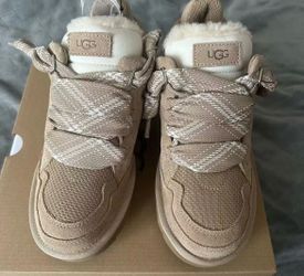 UGG Lace-Up Sneakers with Shearling Collar