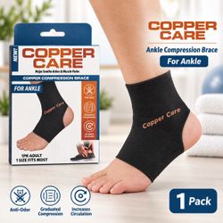Copper Care Ankle Compression Support – One Size Fits Most – New