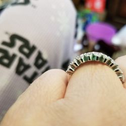 .925  Sterling silver  3 Rows Of AAA cz