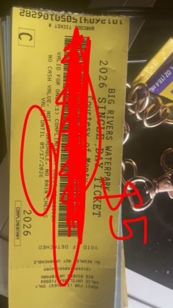 Big river/ parque de agua $5 tickets