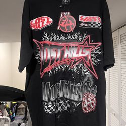 Lost Hills Worldwide Racing Theme Tee Size Large