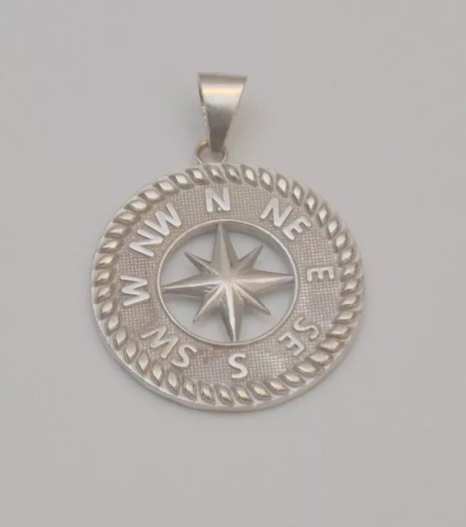 14k white gold pendant preowned gold compass charm
