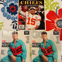 Patrick Mahomes GQ Magazines ( 2 ) And 1 ESPN Chiefs Champions