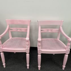 Two Pink Statement Chairs 