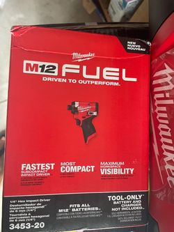 Milwaukee M12 FUEL 1/4" Hex Impact Driver Tool Only