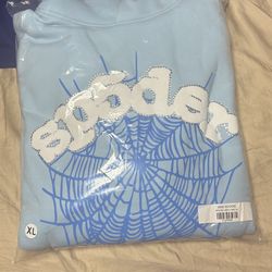 Sp5der OG Web Sky Blue Hoodie