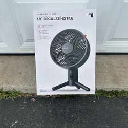 Brand New Sharper Image 9.8-in 24v 3 Speed Indoor Oscillating Fan