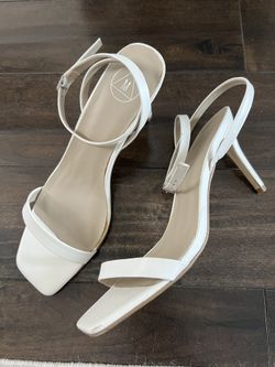 Misguided Strap Heels Ivory