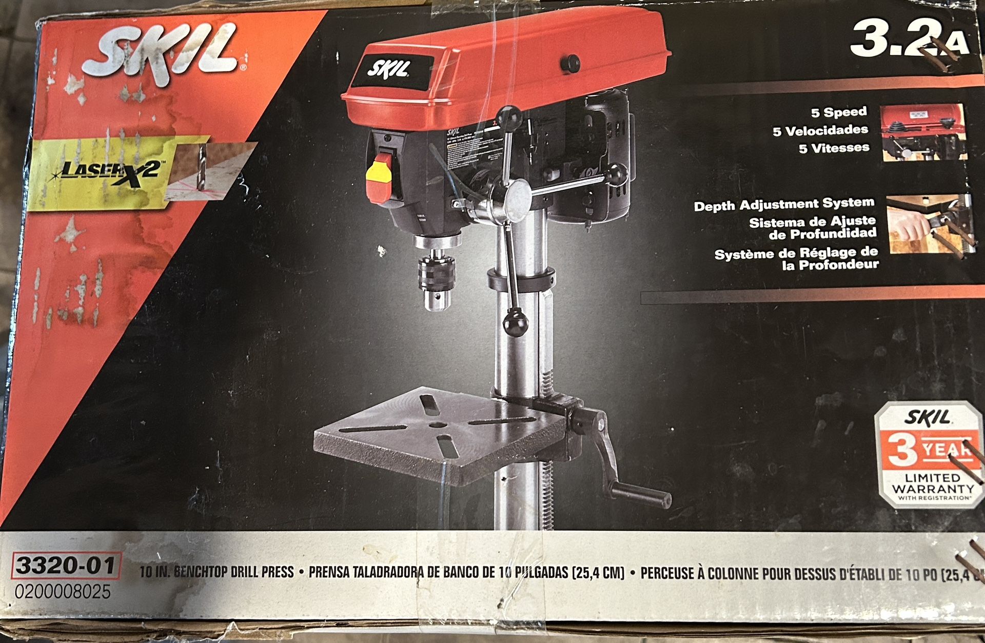 Benchtop Drill Press SKIL 3.2 Amp 10 In. 5-Speed