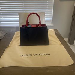 Louis Vuitton Kleber Pm Handbag Leather Navy