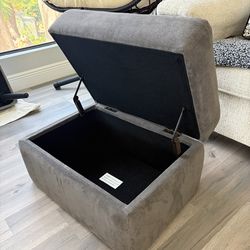 Modular Gray Storage Ottoman