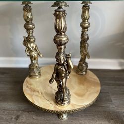 Antique Bronze Cherub Table 