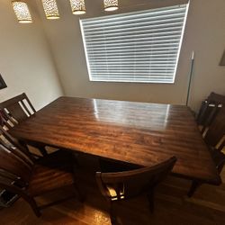 7 Ft Dining Table With 4 Chairs And Bench 