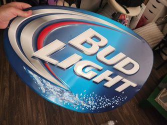 Bud Light Metal Bar Sign