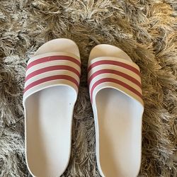 Adidas Pink & White Slides