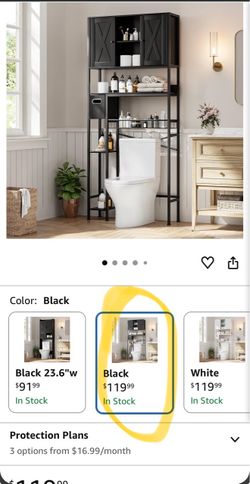Over toilet storage