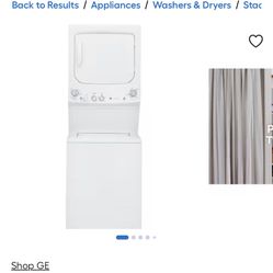 GE Electric Stacked Laundry Center with 3.8-cu ft Top load Washer and 5.9-cu ft Dryer ( White )