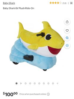 Baby shark 6V Plush Ride On 