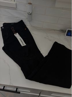 Flared designer purple jeans