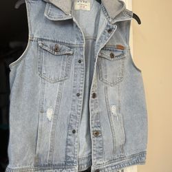 Jeans Hoodie(removable) Vest Size Adult X-Small Or Youth 12