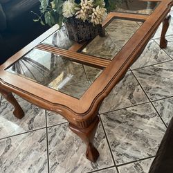 Wooden Glass Coffee Table 