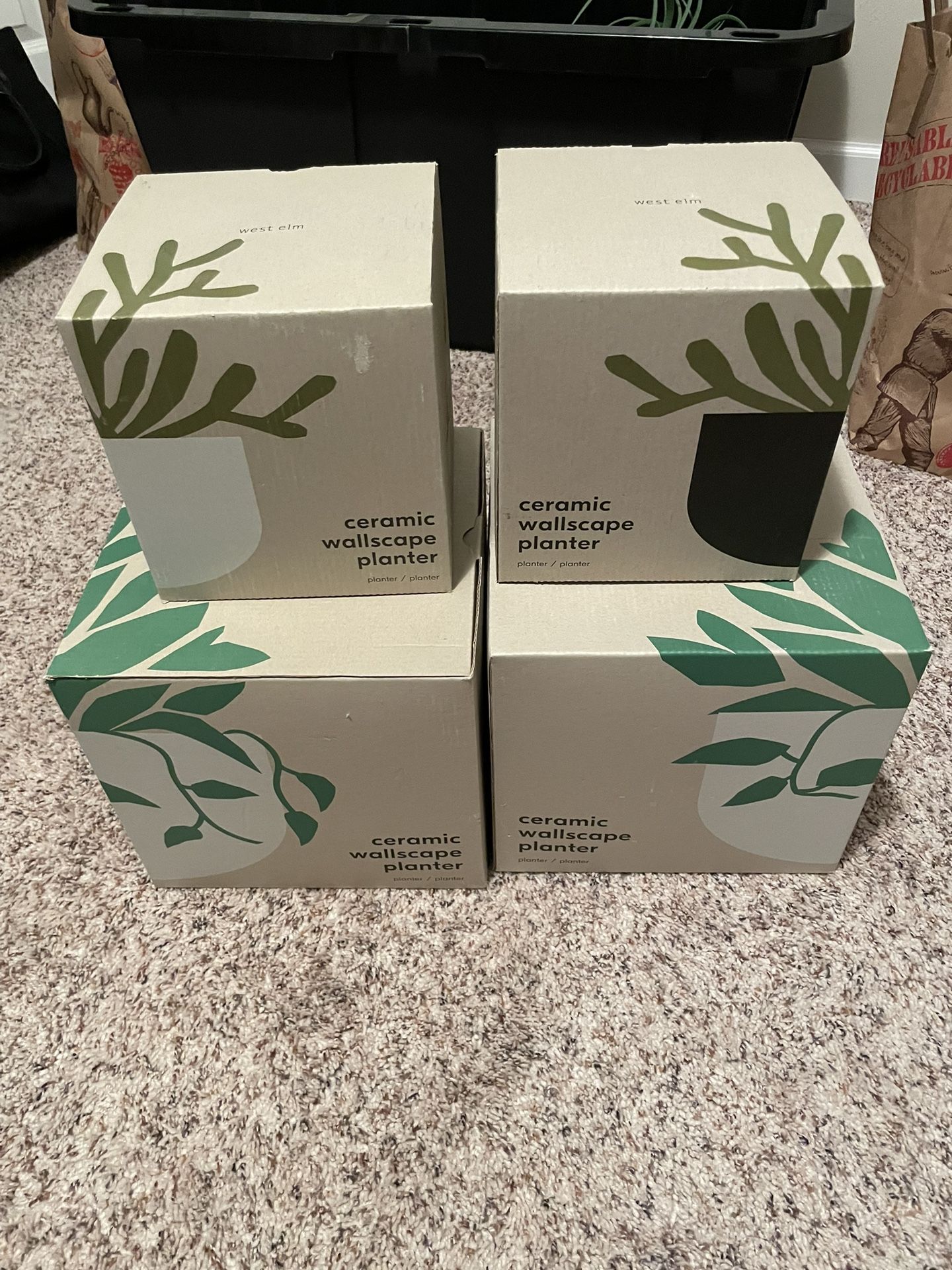 West Elm Ceramic Wall planters (New)