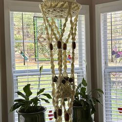 Vintage 1970’s Large Bohemian-Style Macrame Plant Hanger