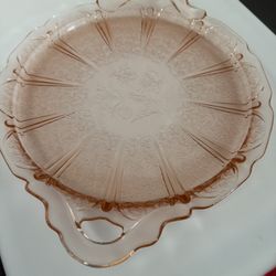 1930’s Vintage Pink Depression Glass Jeannette Cherry Blossom Serving Tray