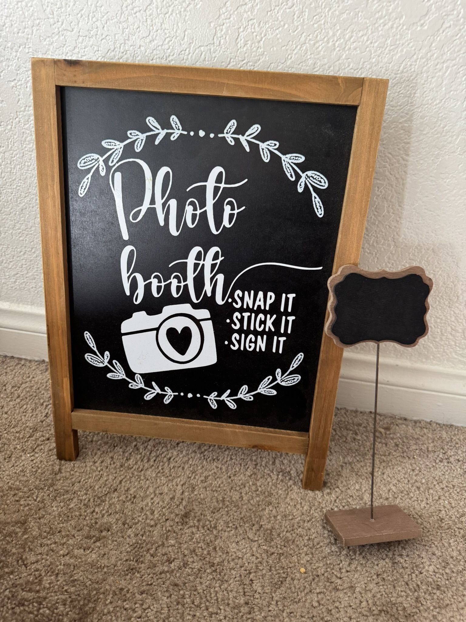 Wedding Photo Booth Bundle – Signs + Cupcake Toppers
