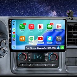 Car Radio Stereo 2003 2004 2005 2006 Chevrolet Silverado Impala Tahoe Suburban GMC Sierra Yukon, Wireless CarPlay Android Auto, 10” Touch Screen