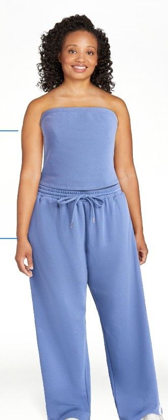 No Boundaries French Terry Tube Top and Pants Set, 2-Piece, Women's...NEW WITH TAGS..ALL SIZES...XXS TO XXL