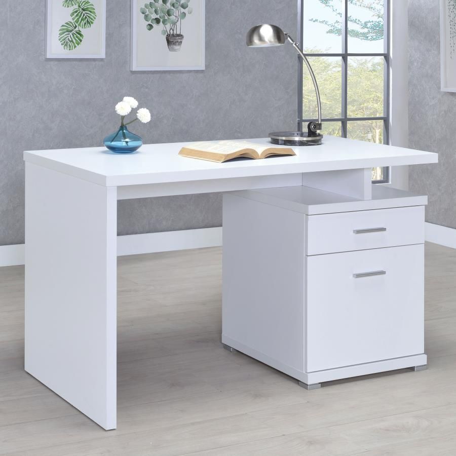 2 Drawer Office Home Student Desk In White Finish