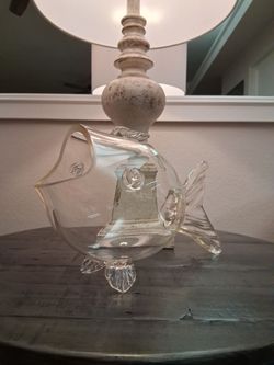 Blenko Style Fish Bowl Vase Terrarium Aquarium Mid century Hand Blown Glass Art...Perfect Condition!...asking $75.00