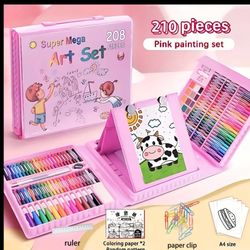 Girls Complete Art Set 208 Pieces +