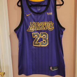 NIke Lebron James #23 Los Angeles Lakers City Edition Swingman Jersey 
Size 50. Very good shape, please see the photos. Arm pit to arm pit 23", 
lengt