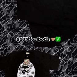 Essentials Black Large Hoodie And Bape Black Camo Large