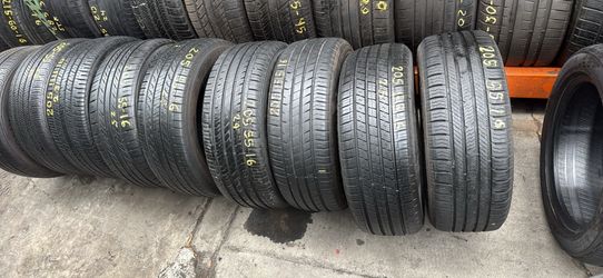 16” tires semi new 205/55/16 with free installation $50