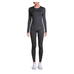  Reebok Women's Long Underwear Thermal Pant And Crewneck Thermal Long Underwear Top Size Large 