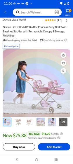 Princess Baby Doll Twin Jogging Stroller -NEW-info 👇