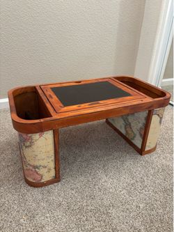 Solid wood floor desk/bed desk with storage