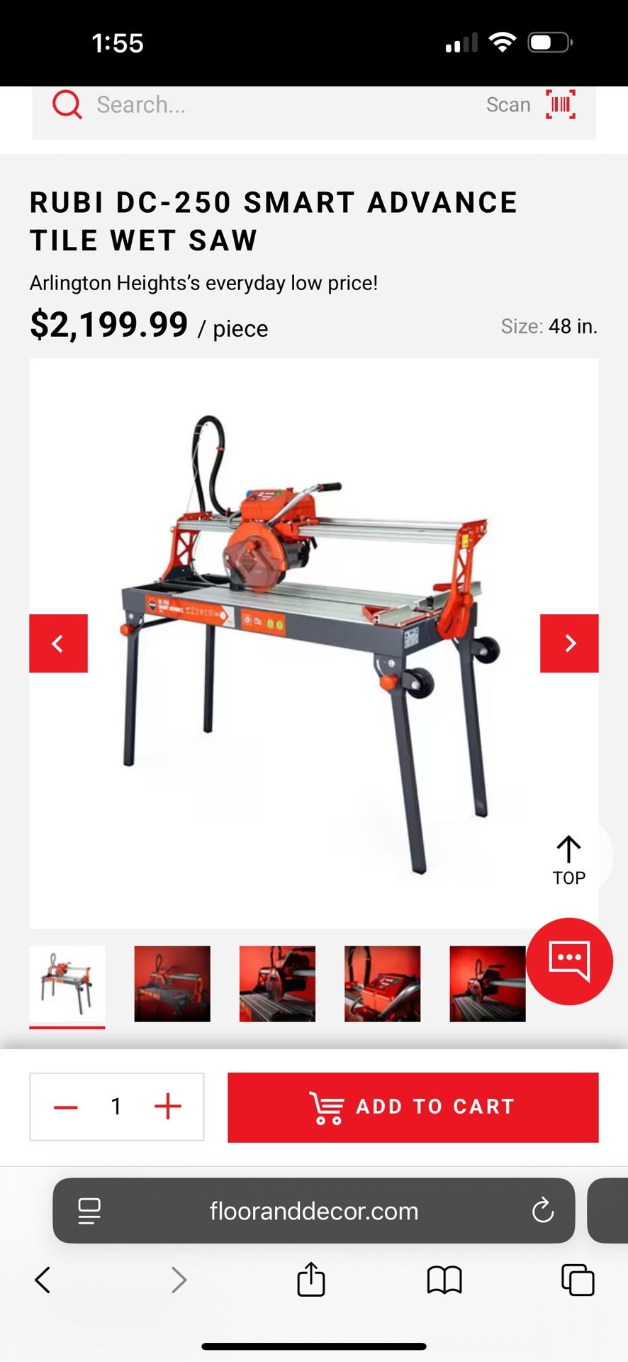 RUBI DC-250 SMART ADVANCE TILE WET SAW