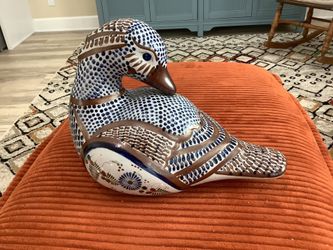 Tonala, Mexico vintage pottery duck, hand painted