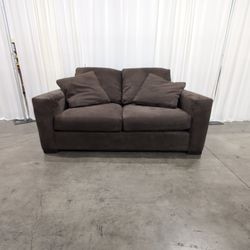 Brown Microfiber Two-Cushion Loveseat