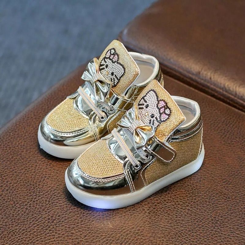 Gold hello kitty Light Up Sneakers
