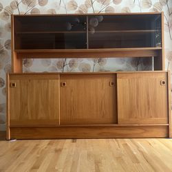 Vintage Danish Mid Century Modern Teak Credenza & Hutch by Clausen & Søn 