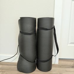 2 Extra Thick Exercise Yoga Mat with Carrying Straps 