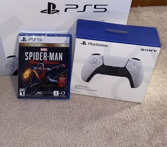 PlayStation 5 (PS5) Controller & Spider Man: Miles Morales Ultimate Launch Edition *PS5 Not Included!*