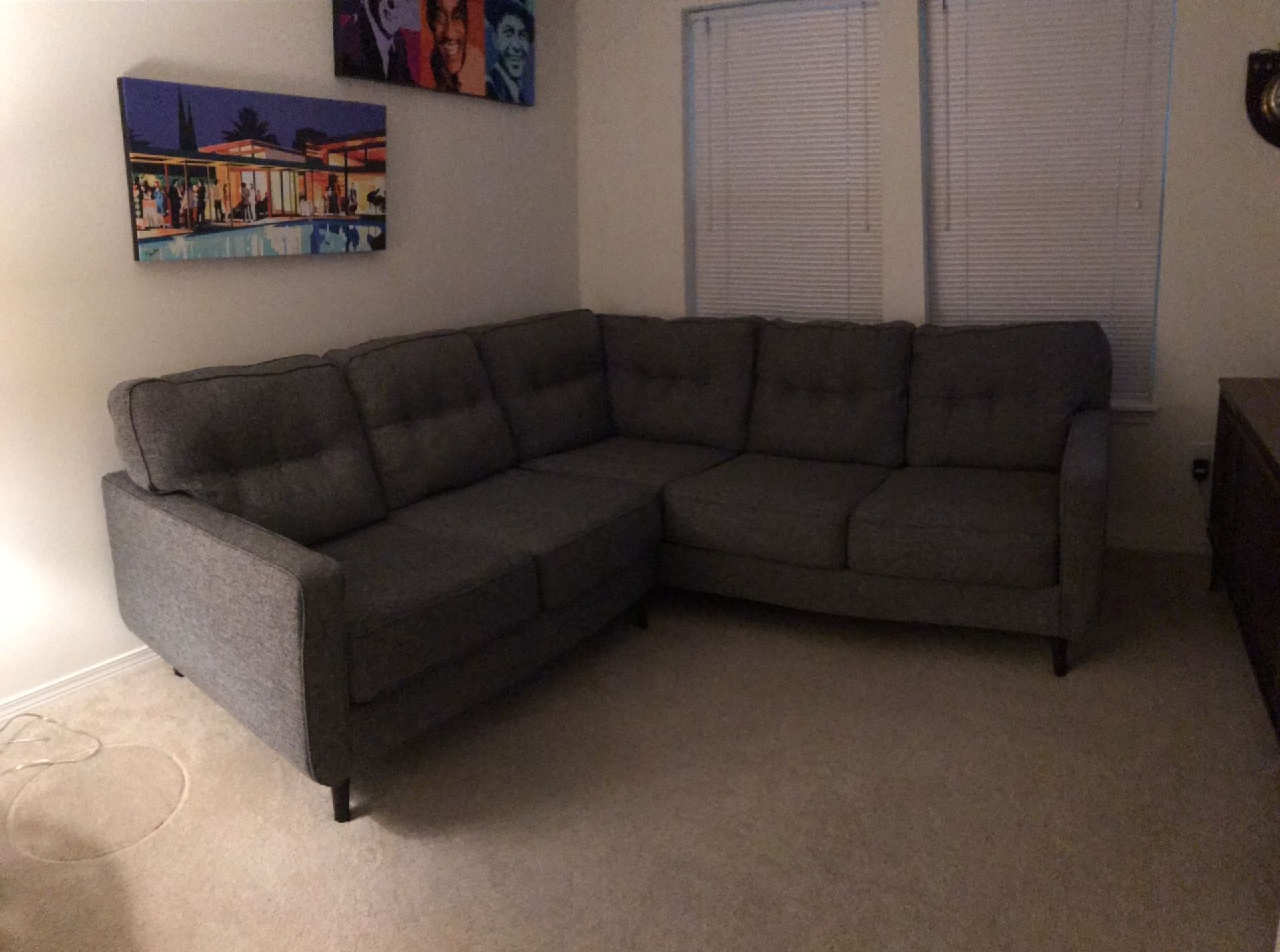 L Shape Sectional Couch in Gray-Pending Sale